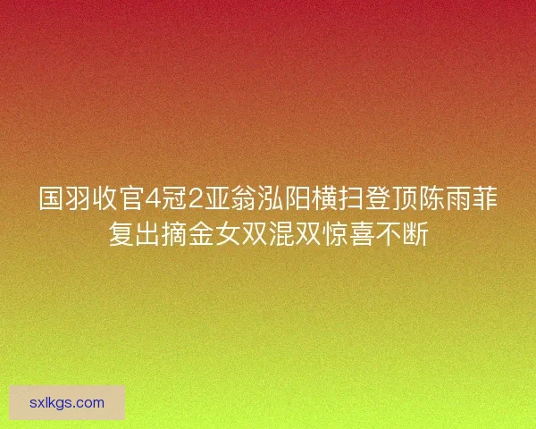 国羽收官4冠2亚翁泓阳横扫登顶陈雨菲复出摘金女双混双惊喜不断